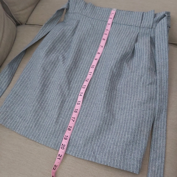 Monk & Lou gray pencil skirt pin stripes sash - Picture 10 of 12